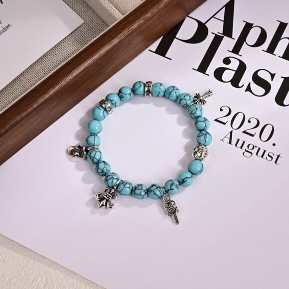 Chrome Hearts Turquoise Sterling Silver 925 Bracelet - Picture 3 of 5